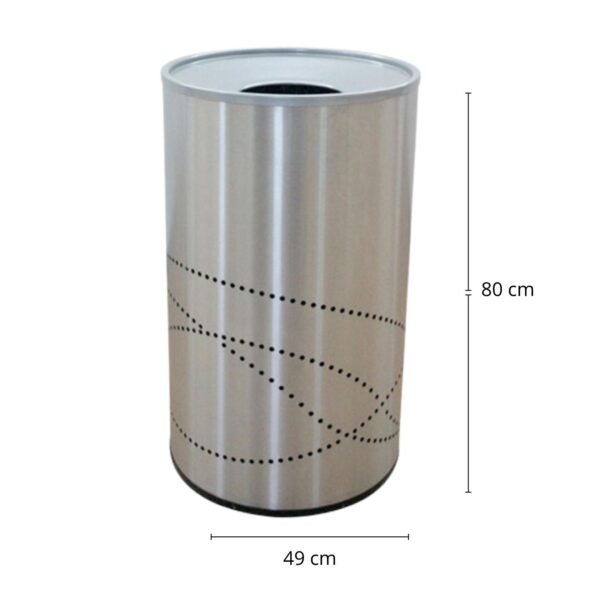 Basurero / Bote de Basura en Acero Inoxidable Jumbo Tapa Cónica Perforada de 49 cm x 80 cm y de 150 litros. Clave: G-112426b 3