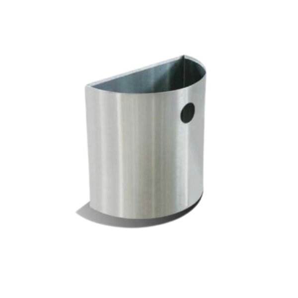 Cesto Papelero / Bote de Basura Papelero en Acero Inoxidable Medio Punto de 32 cm x 17 cm x 31 cm de 16 litros. Clave G-110205