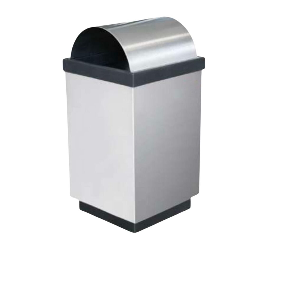 Basurero / Bote de Basura en Acero Inoxidable Cuadrado Tapa Abombada de 38 cm x 82 cm y de 110 litros. Clave: Clave: G-110436