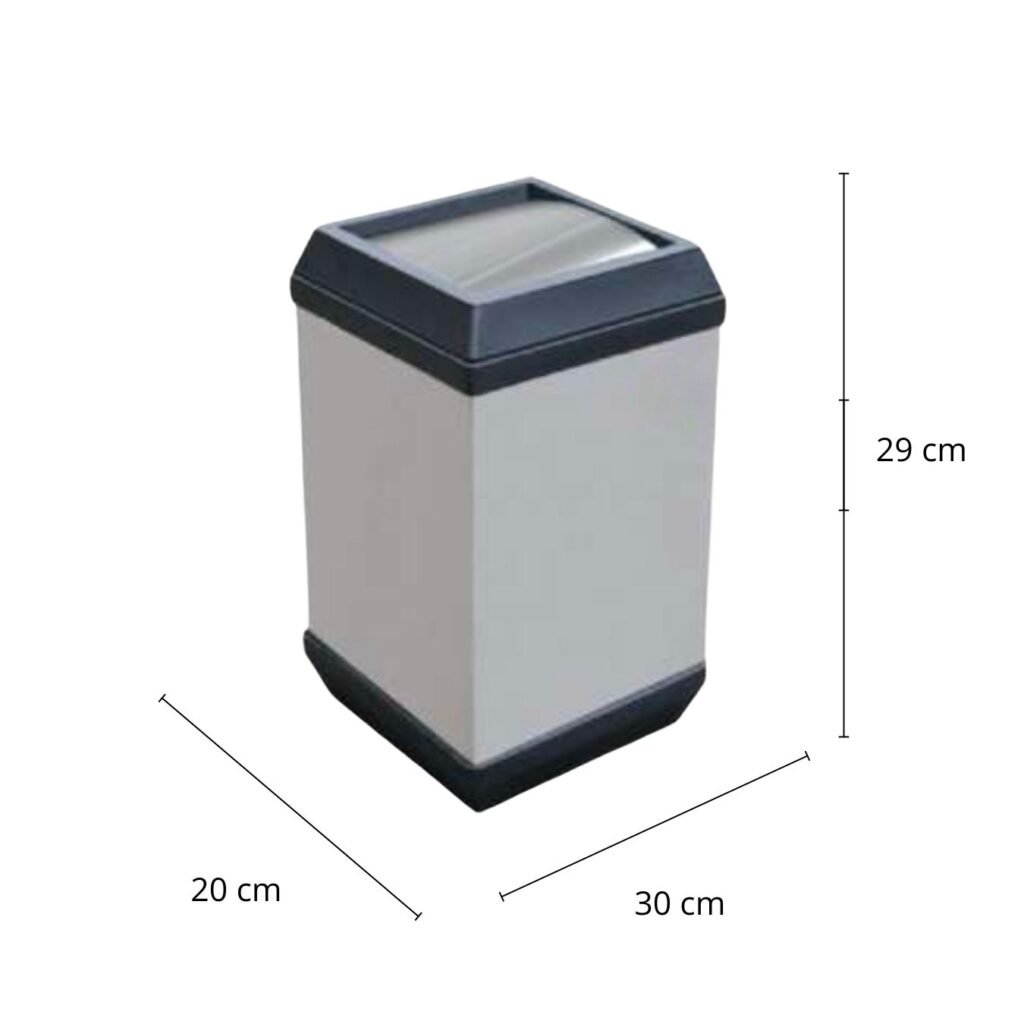 Cesto Papelero / Bote de Basura Papelero en Acero Inoxidable Cubo T/P Balancín de 26 cm x 26 cm x 39 cm y de 26 litros. Clave: G-110046 2