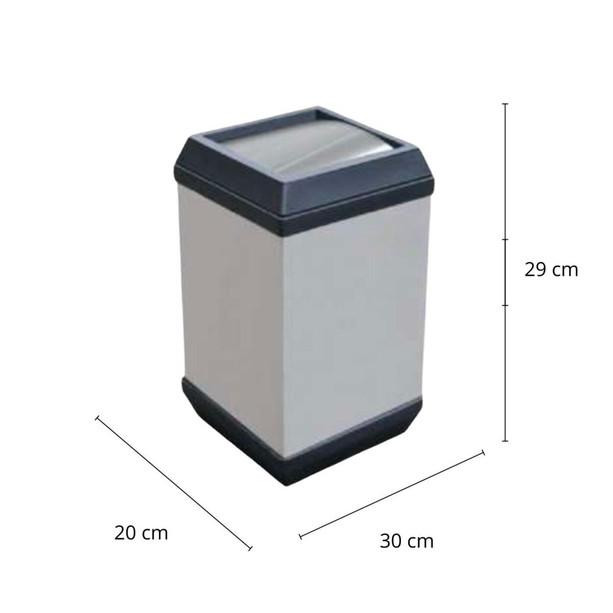 Cesto Papelero / Bote de Basura Papelero en Acero Inoxidable Cubo T/P Balancín de 26 cm x 26 cm x 39 cm y de 26 litros. Clave: G-110046 2