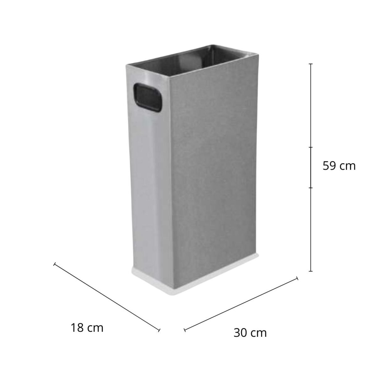 Cesto Papelero / Bote de Basura Papelero en Acero Inoxidable Cajero de 30 cm x 18 cm x 59 cm y de 31 litros. Clave: G-111805 2