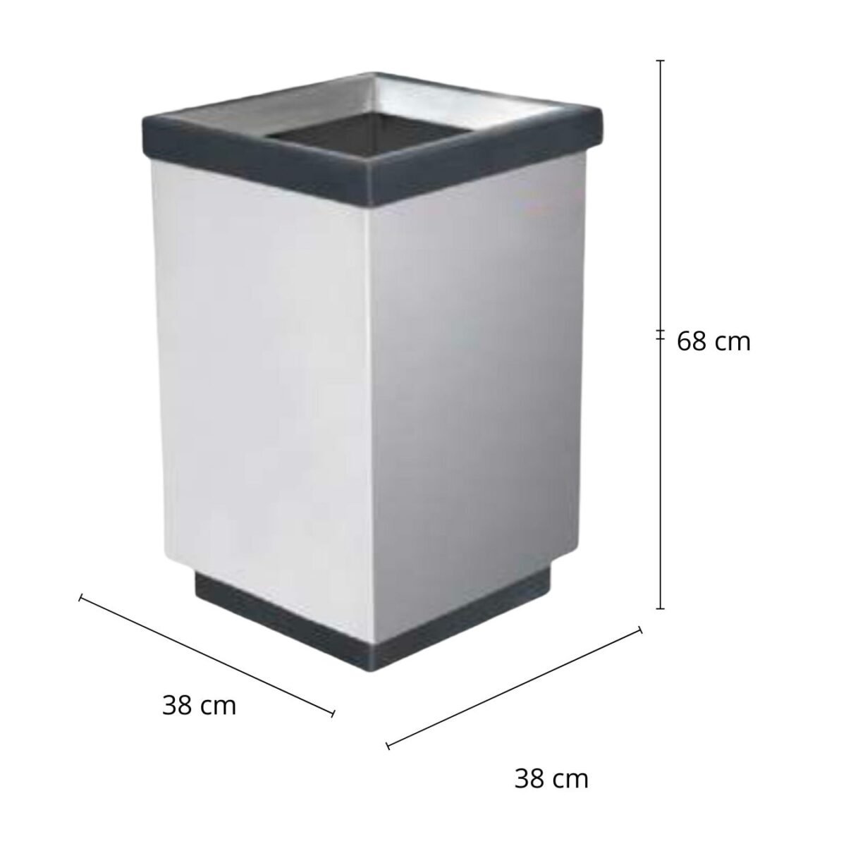 Basurero / Bote de Basura en Acero Inoxidable Cubo Grande Cónico de 98 litros de 38 cm x 68cm. Clave: G-110336 1