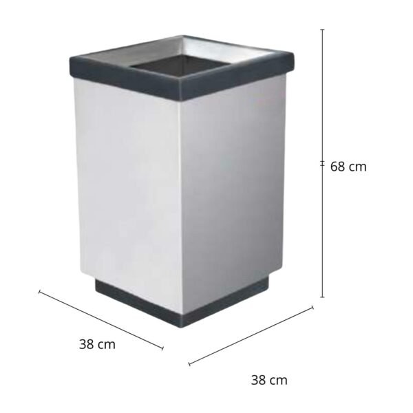 Basurero / Bote de Basura en Acero Inoxidable Cubo Grande Cónico de 98 litros de 38 cm x 68cm. Clave: G-110336 1