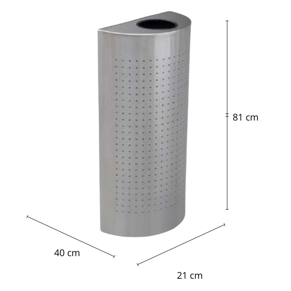 Basurero / Bote de Basura en Acero Inoxidable Medio Punto Punzonado de 40 x 21 x 81 cm y de 50 litros. Clave: G-112816 1