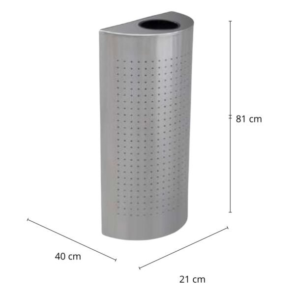 Basurero / Bote de Basura en Acero Inoxidable Medio Punto Punzonado de 40 x 21 x 81 cm y de 50 litros. Clave: G-112816 1