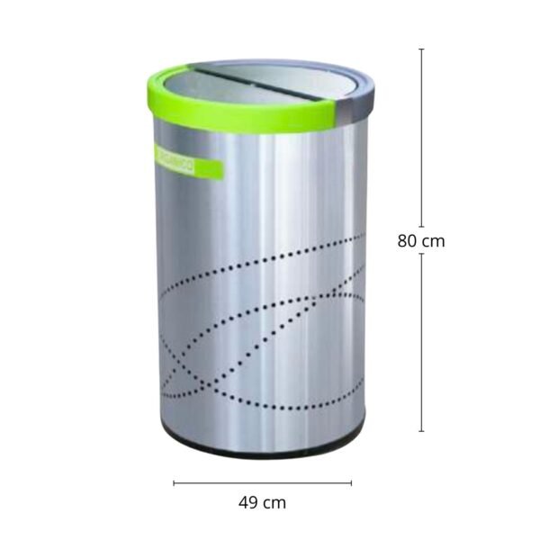 Basurero ecológico / Bote de Basura en Acero Inoxidable para reciclar Jumbo Doble Balancín 49cm x 80 cm. Clave G-112656 1