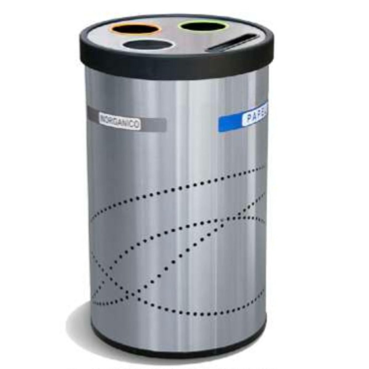 Basurero ecológico / Bote de Basura en Acero Inoxidable para reciclar 4 Separaciones G-112556