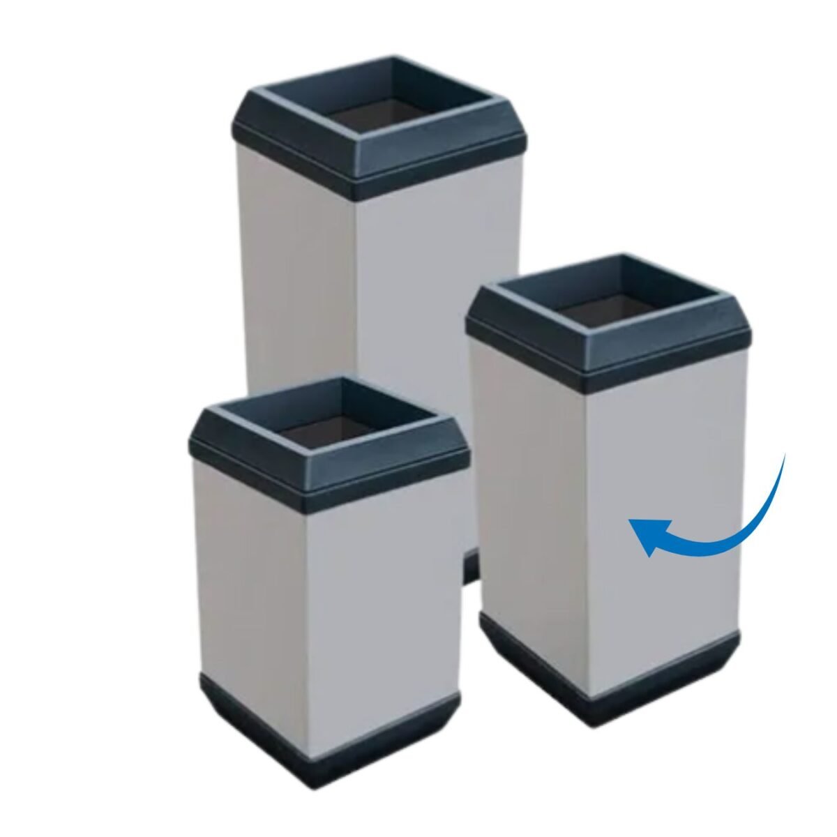 Cesto Papelero / Bote de Basura Papelero en Acero Inoxidable de26 x 26 x 50 cm y de 33 litros. Clave: G-111836 3