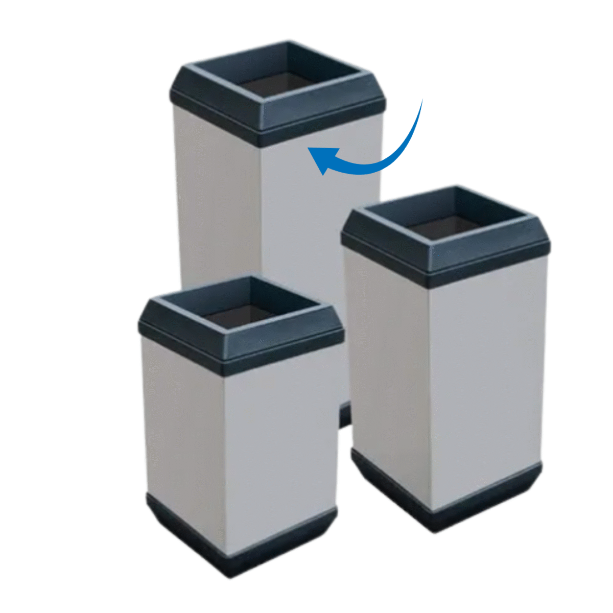 Cesto Papelero / Bote de Basura Papelero en Acero Inoxidable de 26 x 26 x 70 cm y de 47 litros. Clave: G-112836 7